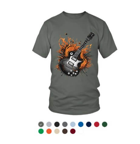 Gitarre T-Shirt Flammen